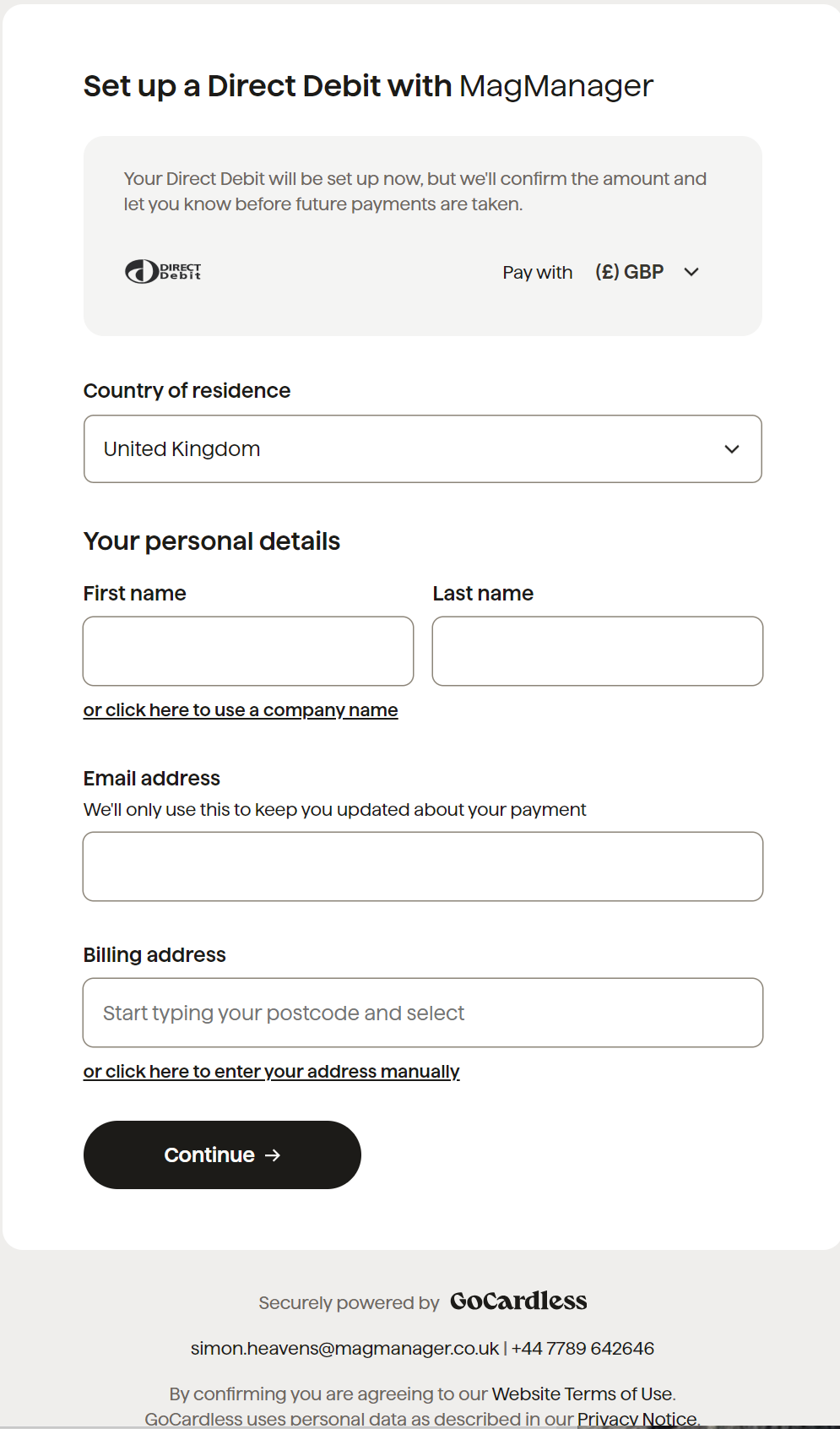 GoCardless Setting Up A Client Direct Debit Mandate MagManager